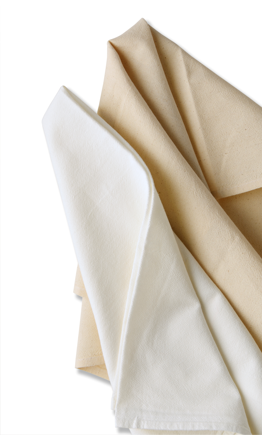 natural and white tea towels