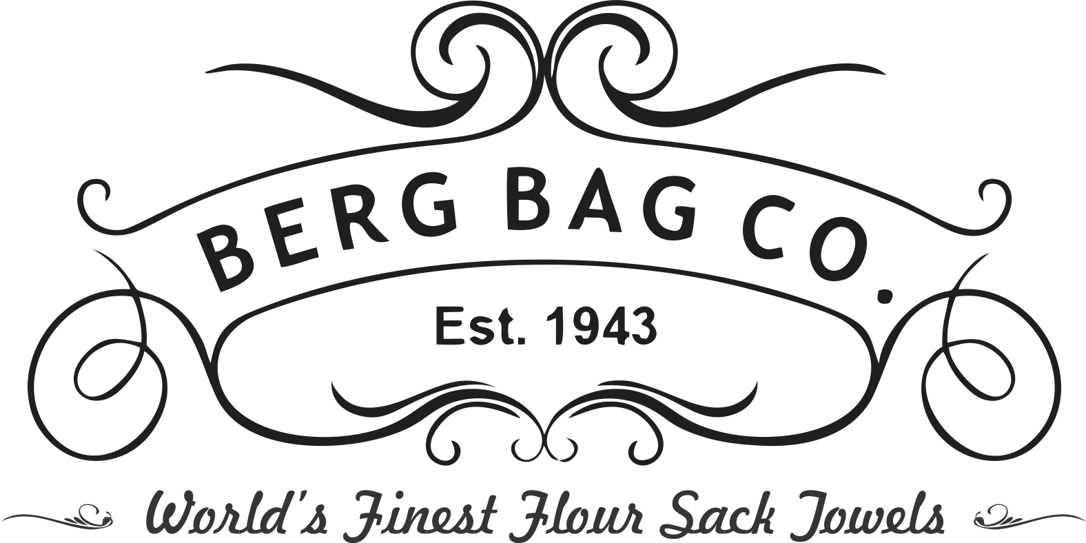 berg bag flour sack towel logo